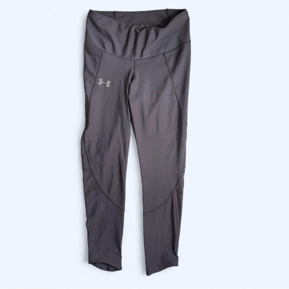 Under Armour Heat Gear Compression Activewear Leggings in Gray/Purple Size Small